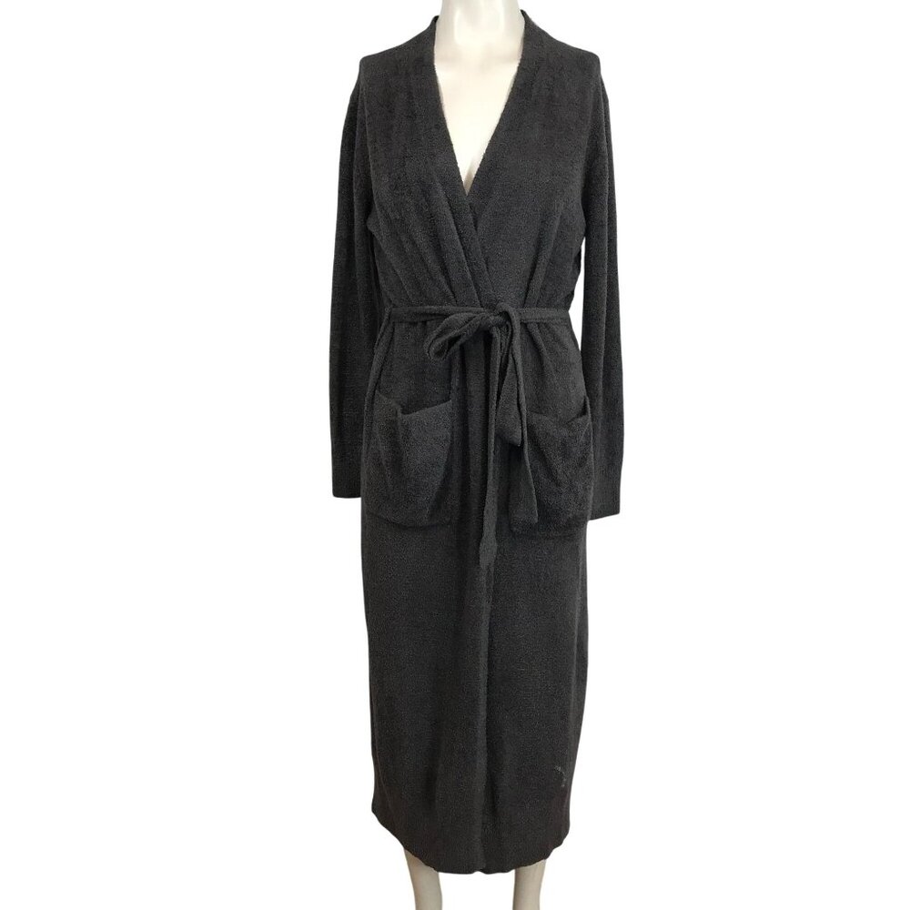 Barefoot Dreams Charcoal Gray Long Robe with Pockets
